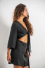 Crop Tie Blouse (Black)